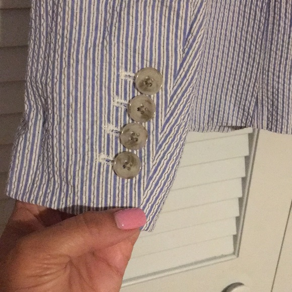 Lands' End Seersucker One Button Blazer - Picture 5 of 7